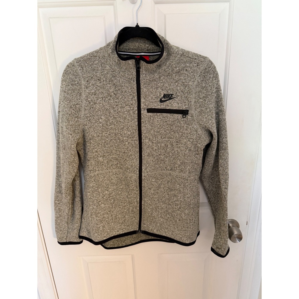 Nike Sportswear Tech Fleece Full Zip Jacket Grey Heather Knit Women M